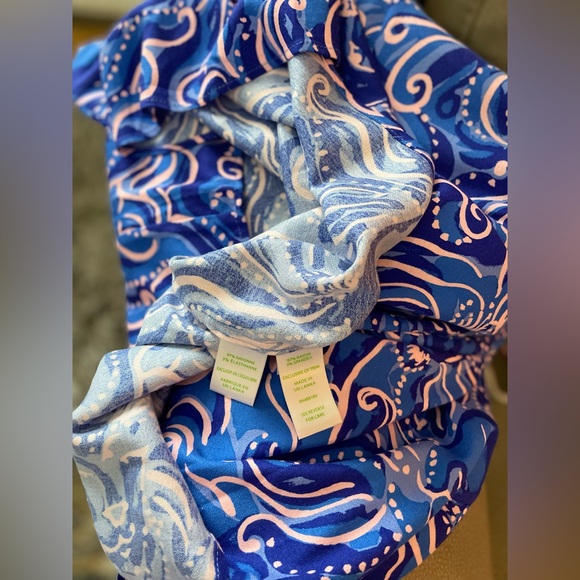 🚫SOLD🚫NWT Lilly Pulitzer Gracelynn Stretch Dress In Coastal Blue Whispurr💙 - Picture 8 of 16